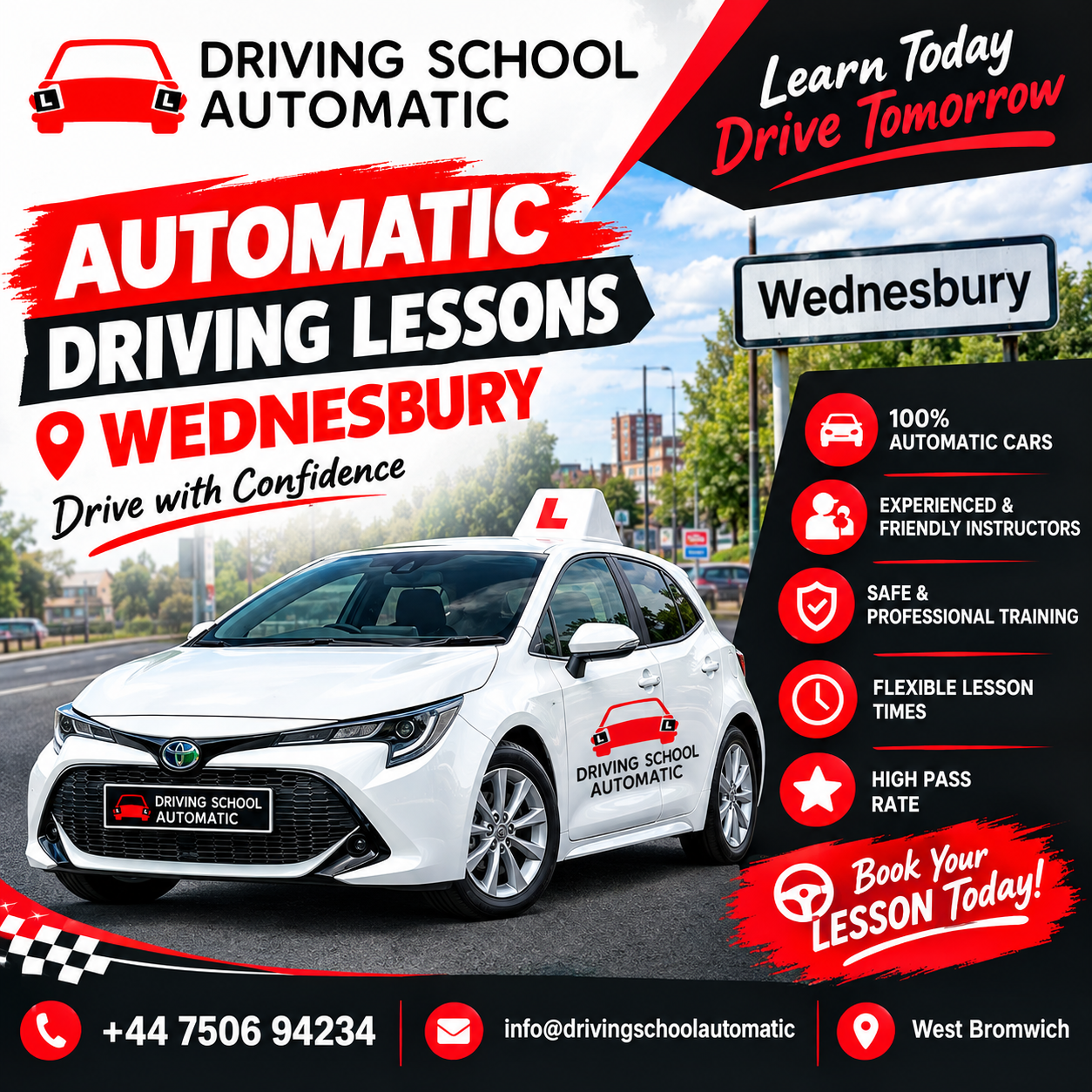 automatic car driving lessons wednesbury